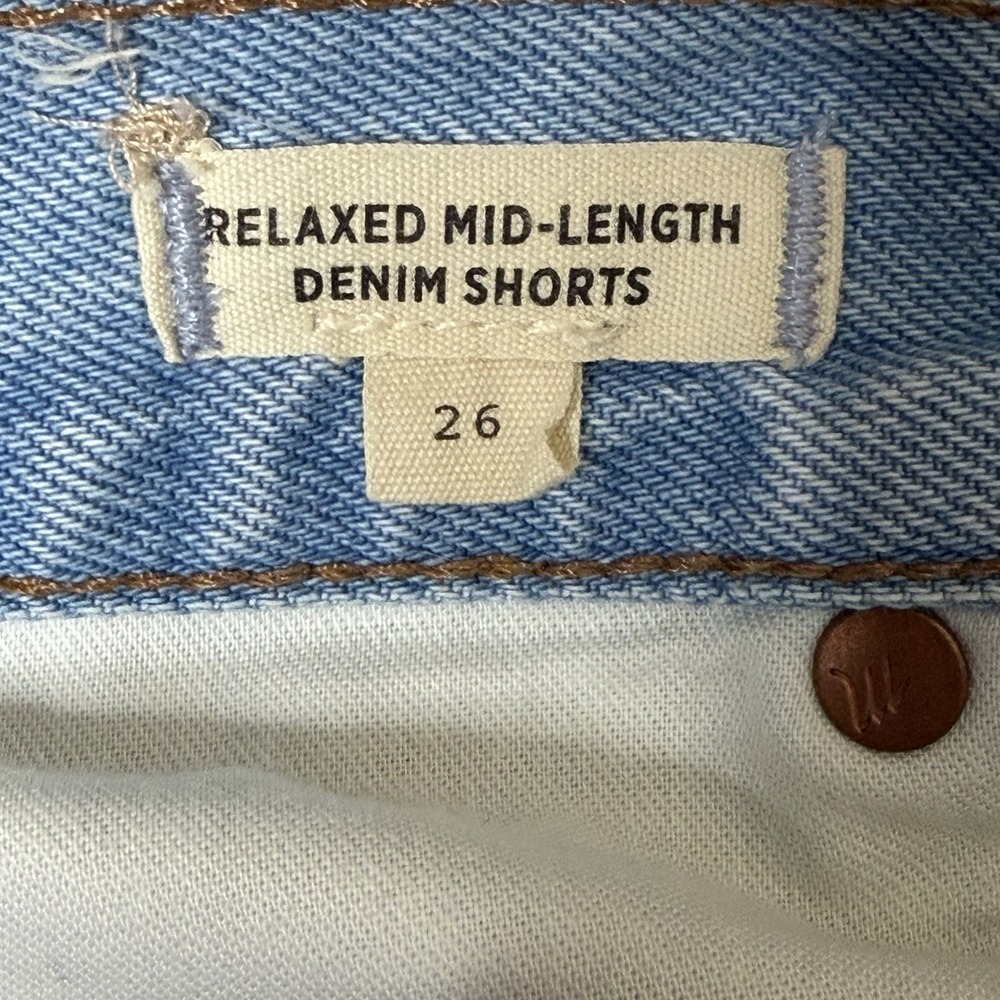 Madewell Womens‎ Relaxed Mid Length Denim Jean Shorts 26 100% Cotton - Picture 4 of 5